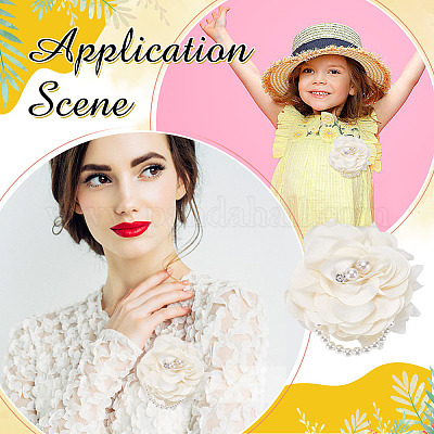 1шт полиэстеровая брошь-цветок JEWB-ME0001-11A-1