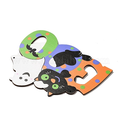 Большие подвески из дерева с односторонним принтом WOOD-I010-04E-1