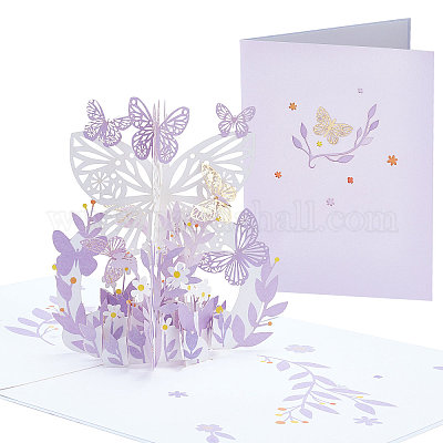 Carte pop-up de fête des mères, carte de vœux papillon 3D pour