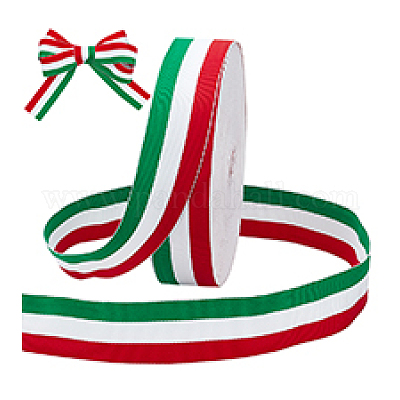 Лента в полоску из трехцветного полиэстера длиной 50 ярд. OCOR-WH0078-199C-1