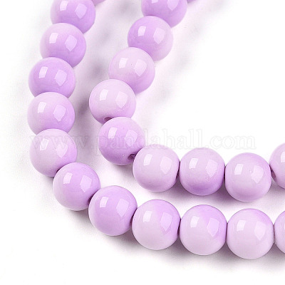 Выпечка окрашенные стеклянные бусины пряди DGLA-N012-8mm-02-1