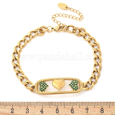 Браслеты из нержавеющей стали 304 прямоугольник BJEW-R011-01G-03-1