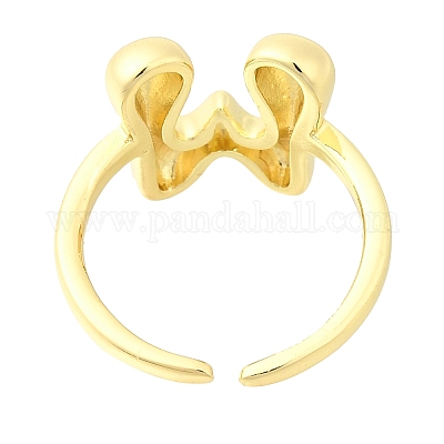 Стойка покрытие латунь открытые манжеты кольца RJEW-S394-01G-W-1