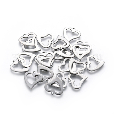 Подвески в форме открытого сердца из нержавеющей стали 201 STAS-L234-102P-1