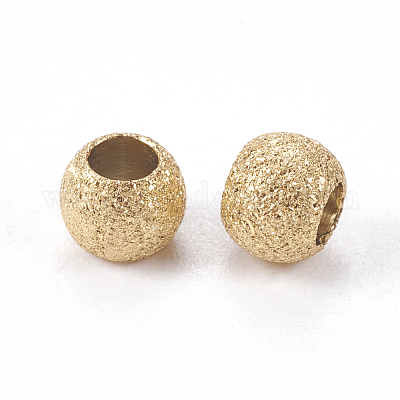 Ионное покрытие (ip) текстурированные бусины из нержавеющей стали 304 STAS-I081-4mm-04G-1