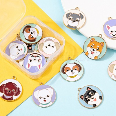 16шт 8 стиля экологически чистые подвески с эмалью из сплава ENAM-FS0001-15-1