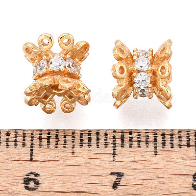 925 бусина в форме цветка из чистого серебра с прозрачными кубическими цирконами STER-T008-40G-1