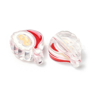 Рождественские украшения тематические непрозрачные акриловые бусины с эмалью X-OACR-Z021-01I-1