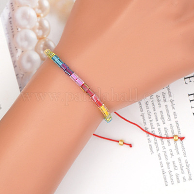 Женские браслеты-кубики из стеклянных бусин в стиле бохо AV5814-1