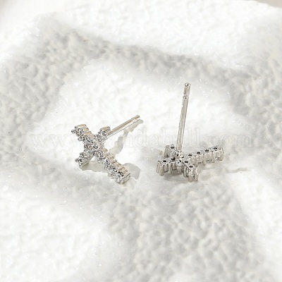 Серьги-гвоздики из циркония EJEW-R016-26P-18-1