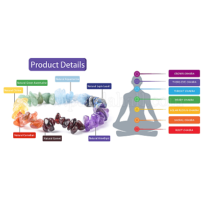 Чакра Gemstone браслеты простирания BJEW-JB02288-01-1