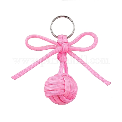 Брелки из полиэфирной оплетки с шариками из нержавеющей стали 304 KEYC-JKC01117-02-1