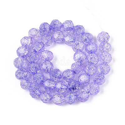 Прозрачные треск стекла бисер нитей GLAA-N053-8mm-05-1