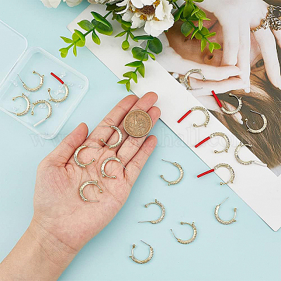 Серьги-гвоздики из латуни со стеклянными стразами FIND-BC0003-70-1