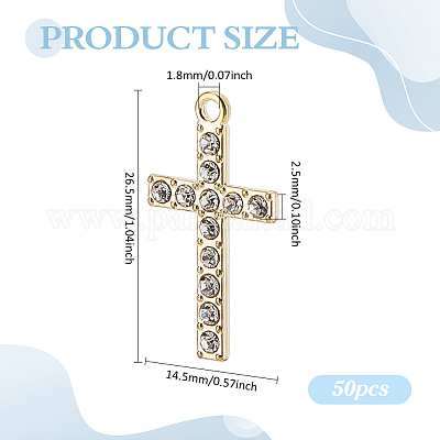Подвески со стразами из сплава 50 шт. FIND-ME0002-13G-1