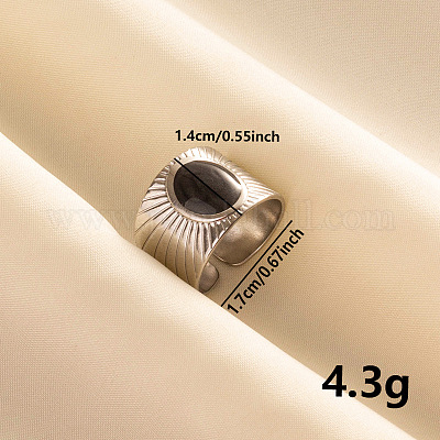 Модное эмалированное кольцо-манжета из нержавеющей стали 304 RL0509-1-1