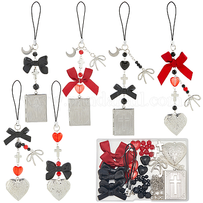 Набор для самостоятельного изготовления ремней для мобильного телефона с бантом DIY-SC0031-06-1