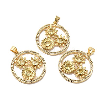 Подвески из кубического циркония с покрытием из латуни KK-O142-54G-1