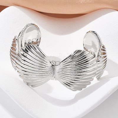 Латунные браслеты с открытыми манжетами для женщин BJEW-M091-02P-1