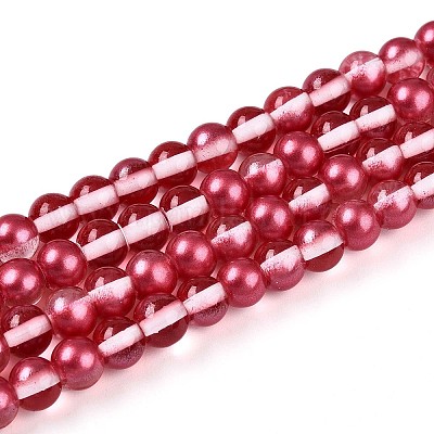 Запекание окрашенные прозрачные стеклянные бусины нити X1-DGLA-N011-6mm-06-1