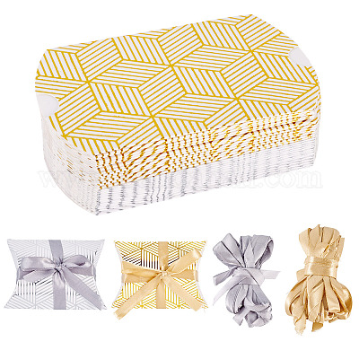 30 набор 2-х цветных коробок для конфет с подушечками из картона и бумаги с горячим тиснением CON-TA0001-29-1