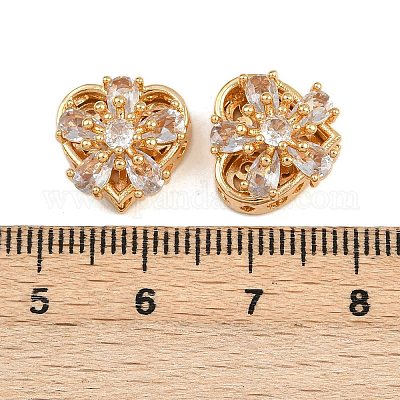 Латунные микро проложить кубического циркония бусы KK-F910-08G-02-1