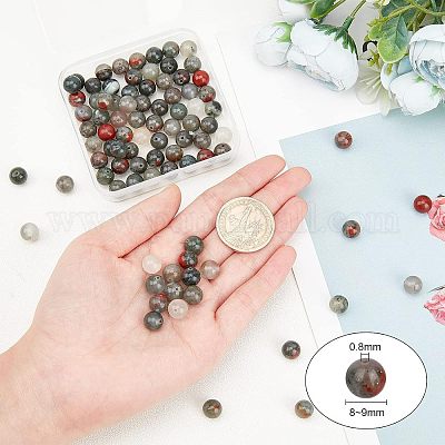 2 нити натуральных африканских бусин из кровавика G-OC0002-42-1