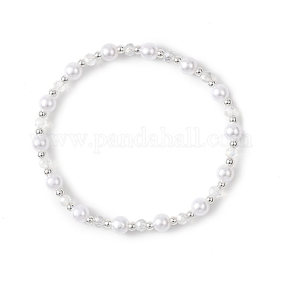 Браслеты из круглого АБС-пластика с имитацией жемчуга BJEW-JB12838-1