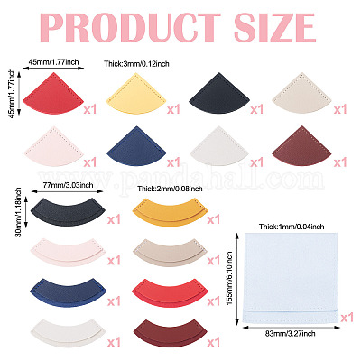 16 шт. 16 стиля закладки для книг из искусственной кожи AJEW-TA0002-23-1