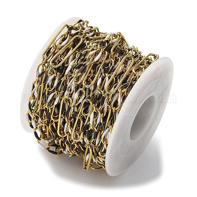 Цепи Figaro из нержавеющей стали 304 с эмалью CHS-U003-02G-09-1