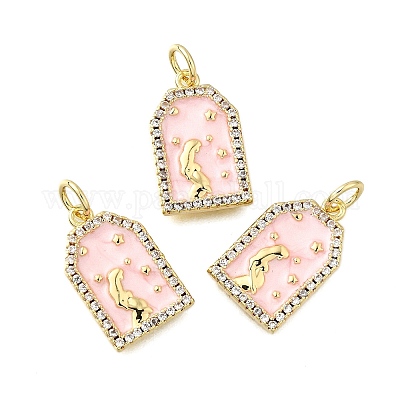 Латунные микро проложить кубического циркония подвески KK-S523-04G-1