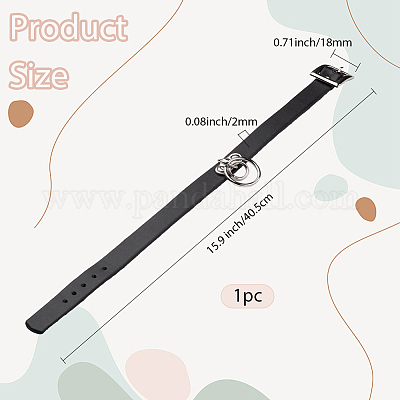 1 шт. ожерелье-чокер из коровьей кожи в стиле панк-рок NJEW-CL0001-02-1