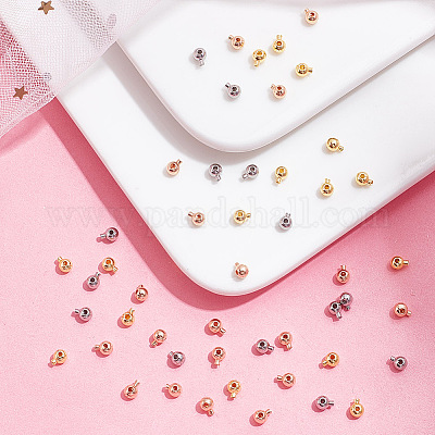 60 шт. 3 цвета латунные обжимные бусины KK-AR0003-60-1