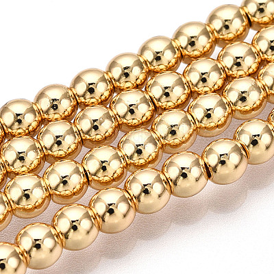 Гальванизировать немагнитных синтетический гематит нитей бисера G-Q466-4mm-04-1