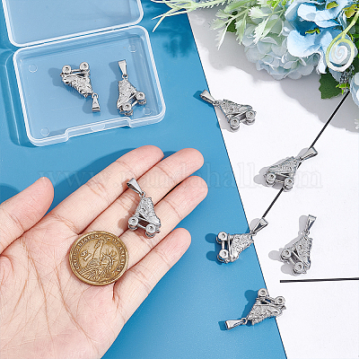 Charms / Ciondoli: 10 Charms Proiettile 3D in metallo argento antico 15x4mm