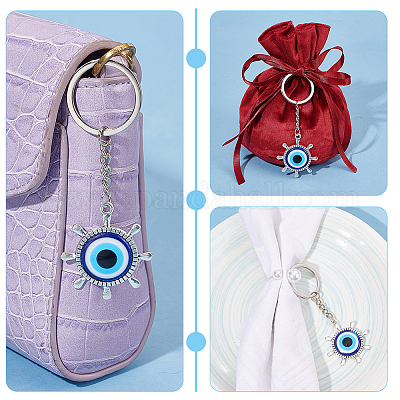 10 шт. 10 стиля турецкий синий брелок из смолы с подвеской от сглаза KEYC-NB0001-66-1