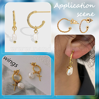 30 шт. круглые серьги-гвоздики из нержавеющей стали 304 STAS-BBC0003-07-1