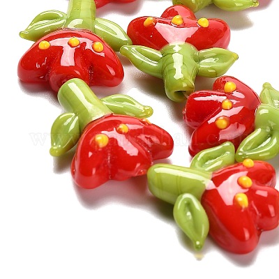 Бусы лэмпворк ручной работы LAMP-A005-03F-1