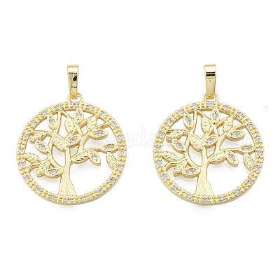 Латунные микропаве прозрачные подвески с фианитом ZIRC-N039-248-1