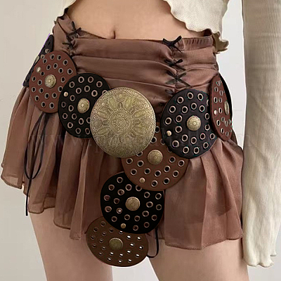 Винтажные полые корсетные ремни из искусственной кожи с дисковыми застежками из сплава AJEW-WH20070-089D-1