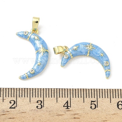 Латунь микропаве фианиты с подвесками из эмали KK-Z134-13G-02-1