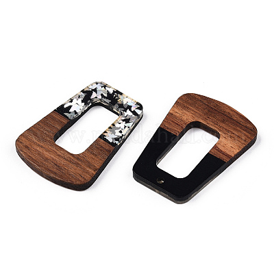 Подвески из непрозрачной смолы и ореха RESI-N039-65B-1