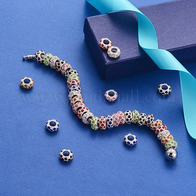 Серебристый цвет сплава сплава горный хрусталь европейский бисер CPDL-X0001-02-1