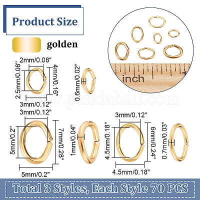 210 шт. 3 стиля соединительных колец из нержавеющей стали 304 STAS-DC0011-93-1