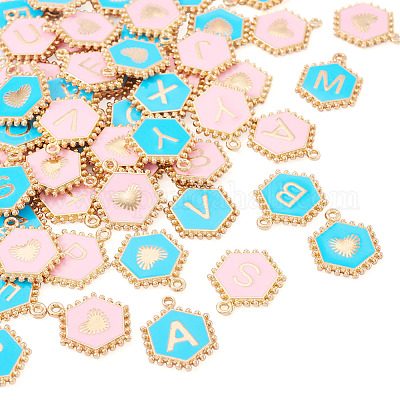 52шт 2 цвета сплава эмалевые подвески ENAM-TA0002-97A-1