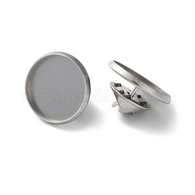 304 нержавеющая сталь плоская круглая брошь основа для броши STAS-S172-10A-P-1