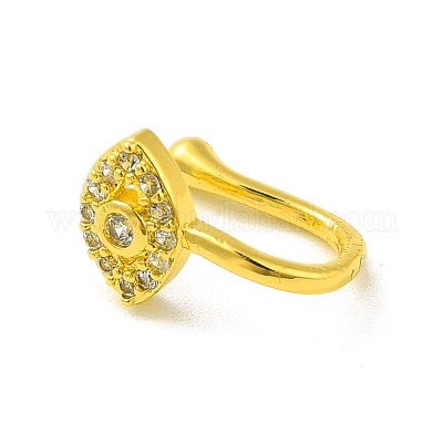 Прозрачная клипса для глаз лошади из кубического циркония на кольцах в носу AJEW-F059-01G-1