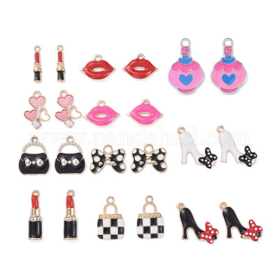 enamel charms alloy mixed girl lipstick