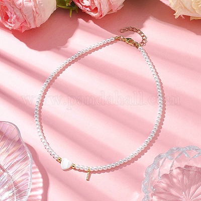 Ожерелья с подвесками из латуни микро-паве класса AAA с кубическим цирконием и буквами NJEW-JN04771-09-1