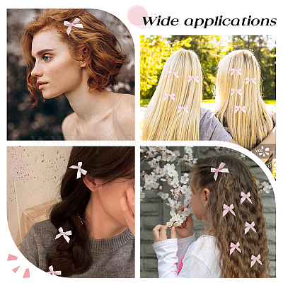 50 шт. заколки для волос из полиэстера с бантом из кожи аллигатора AJEW-CP0008-37-1